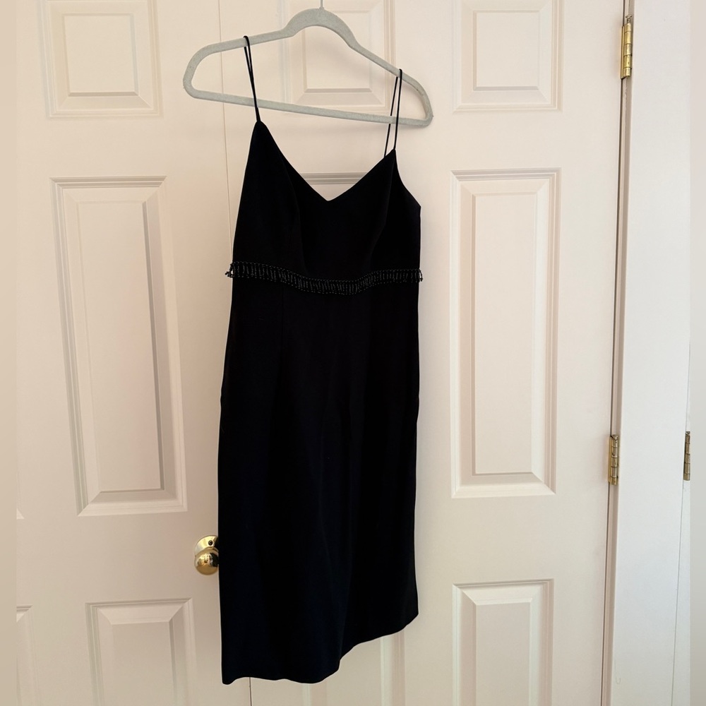 Vintage 90s Linda Allard for Ellen Tracy Black Beaded Dress